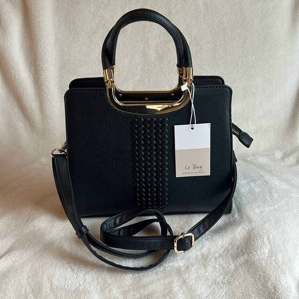 NWT, Le Bag Los Angeles Shoulder purse, Black